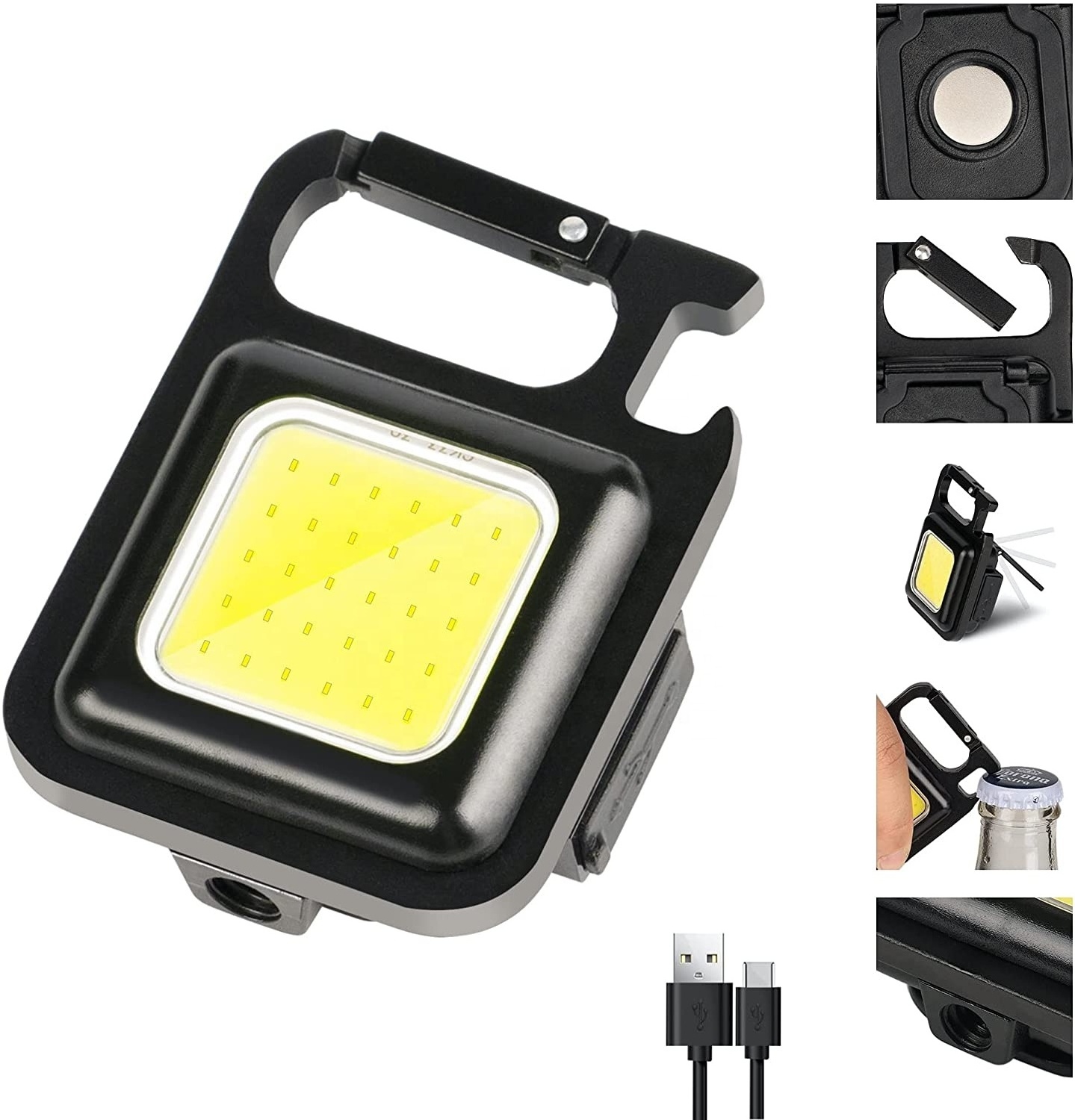 Hot Products 3 Light Modes COB  500 Lumens Rechargeable Portable Pocket Keychain Light