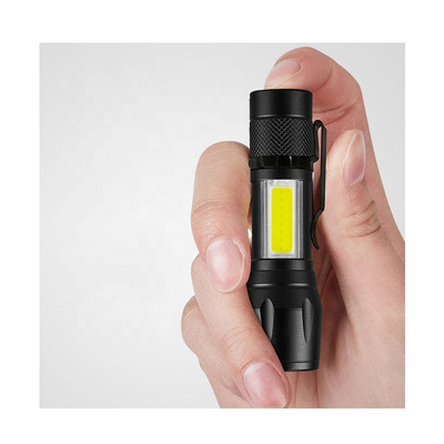 Mini COB XPE Zoom USB Rechargeable Flashlight Portable Waterproof Camping Flash Light