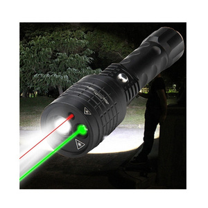 Multi-Functional Led Flashlight Laser Combo Red And Green Laser Outdoor Lighting Laser Flashlight