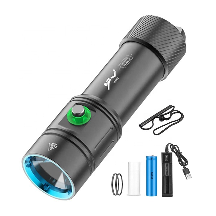 Free Charger 18650 Battery Aviation Grade Aluminum Alloy Material Professional Diving Flashlight