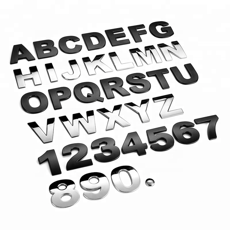 25mm 35 mm Custom Car Chrome letter 3D Number alphabet letter Emblem Sticker