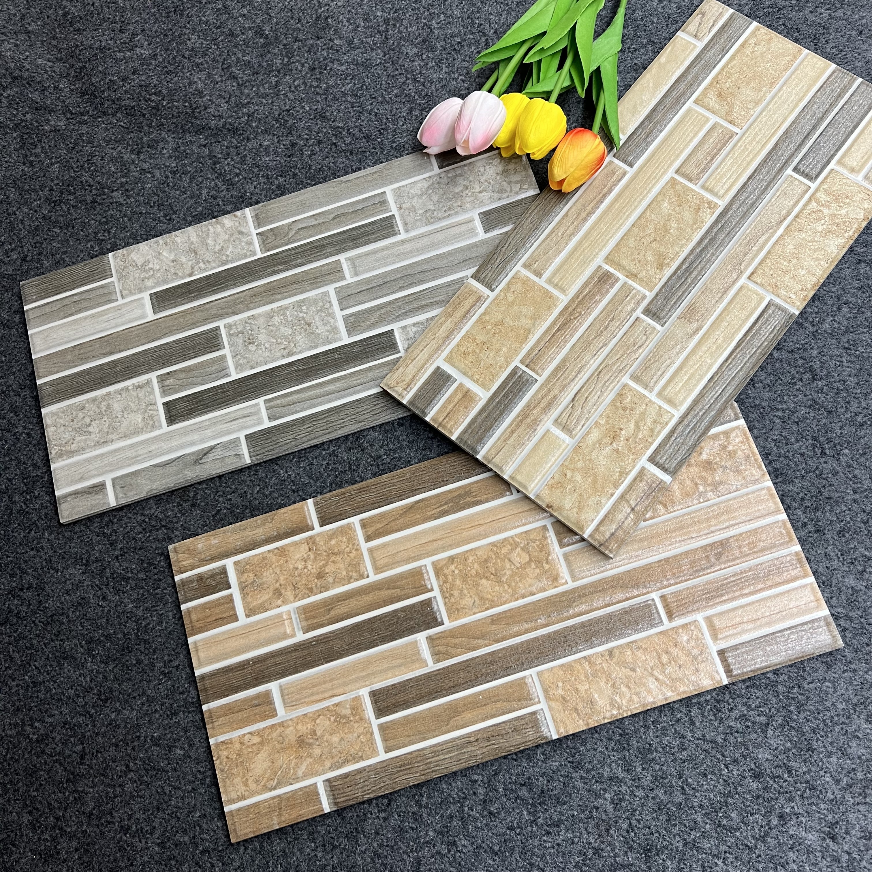 200*400mm stone 3d wall tile for villa exterior wall