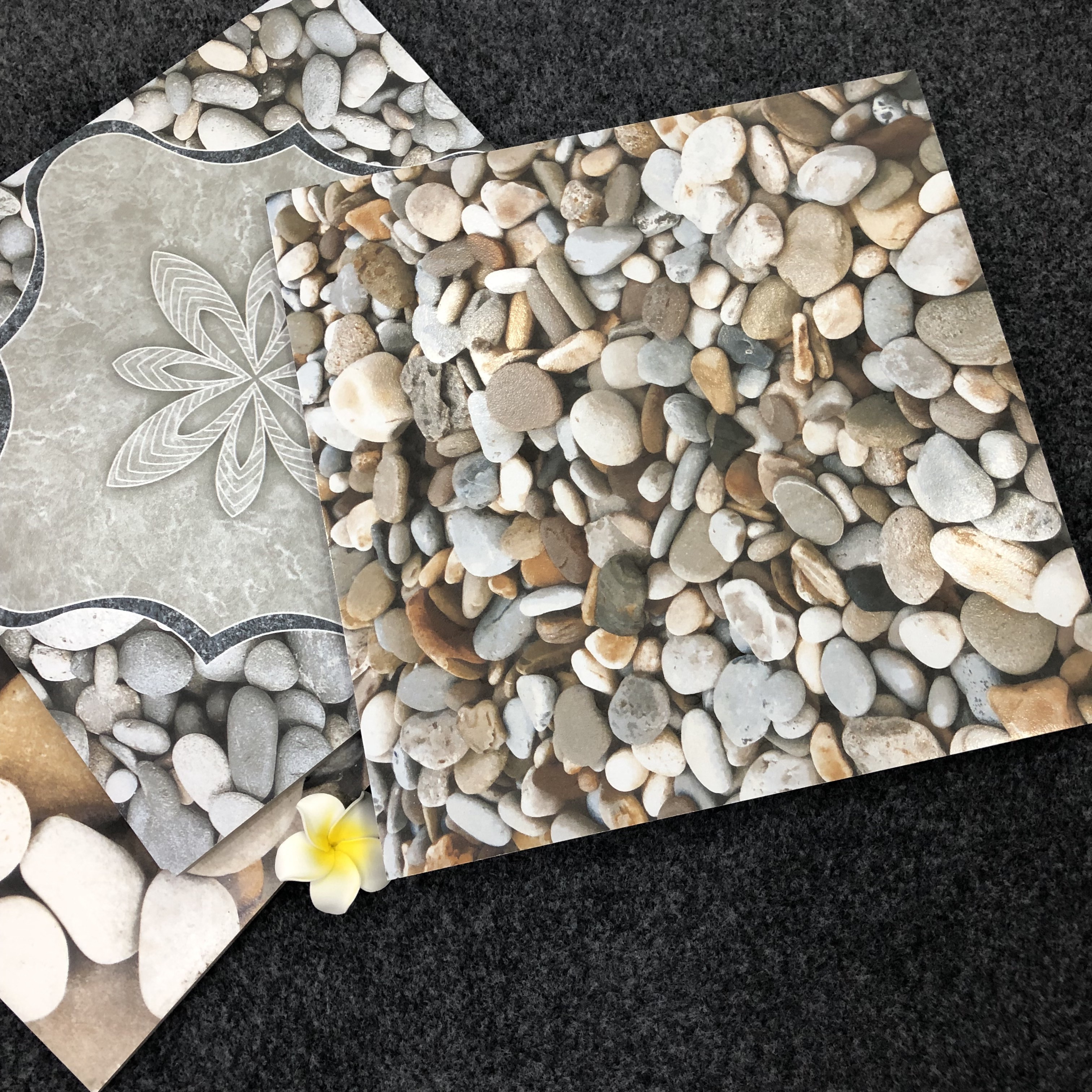 3D inkjet effect cobblestone outdoor floor tiles 300X300mm tile for veranda