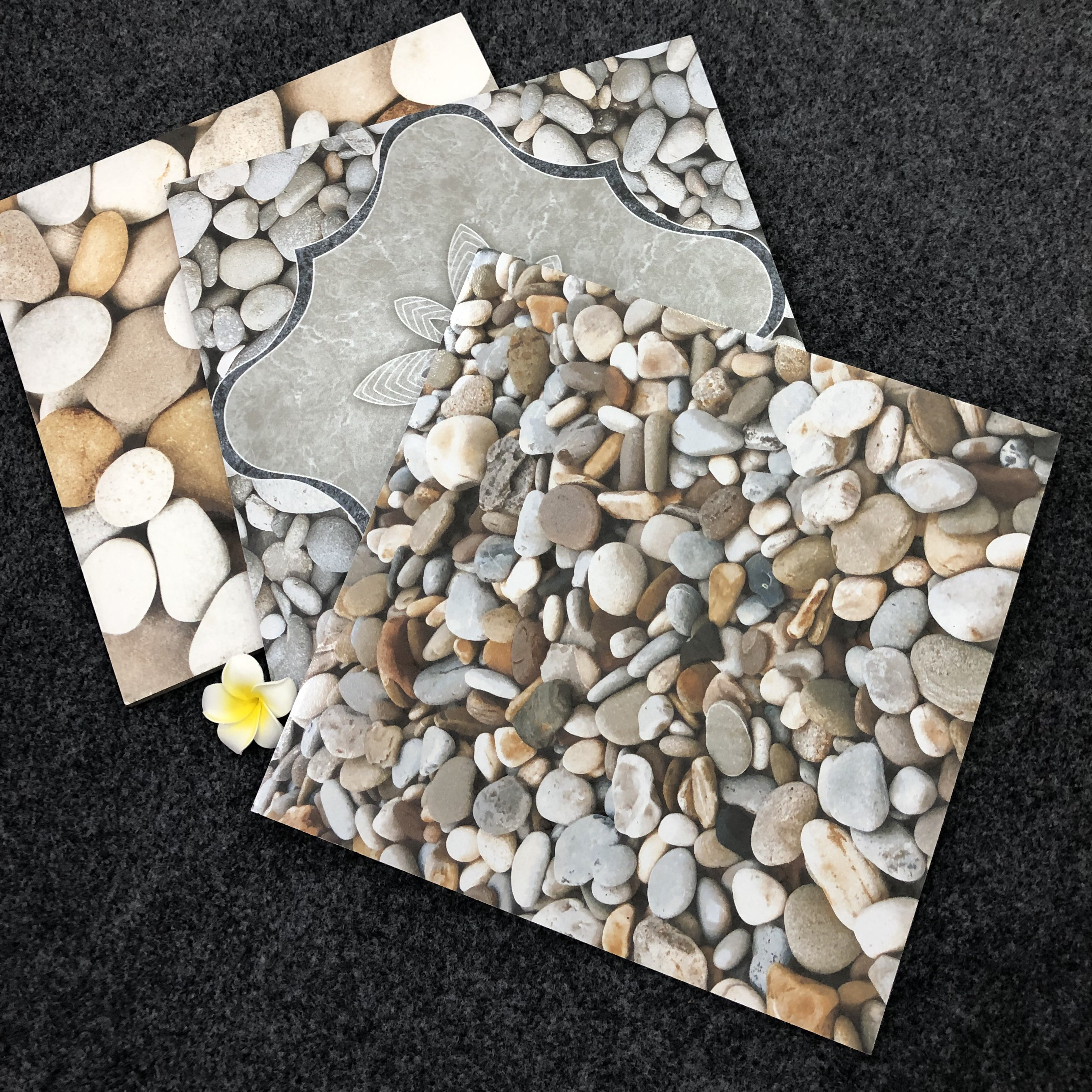 3D inkjet effect cobblestone outdoor floor tiles 300X300mm tile for veranda