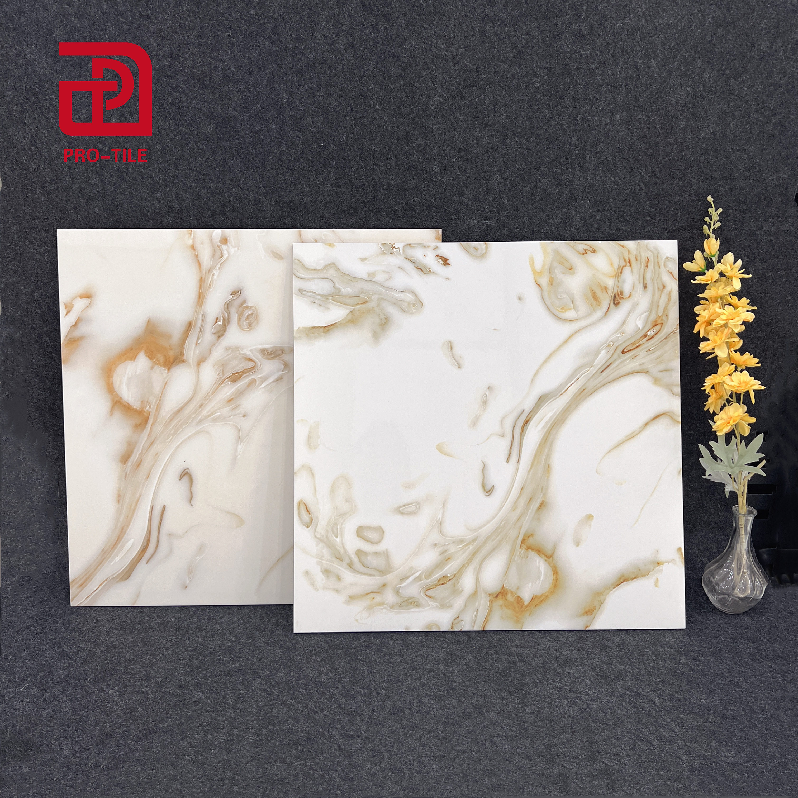 Cheap price  600*600mm jade stone ceramic glossy  floor tile for bedroom floor