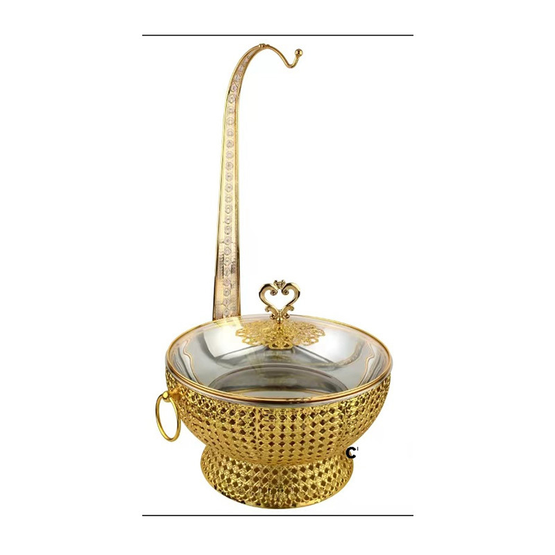 Luxury Gold 4L Chaffing Dishes Buffet Food Warmer Catering Stainless Steel Hanging Chafing Dish