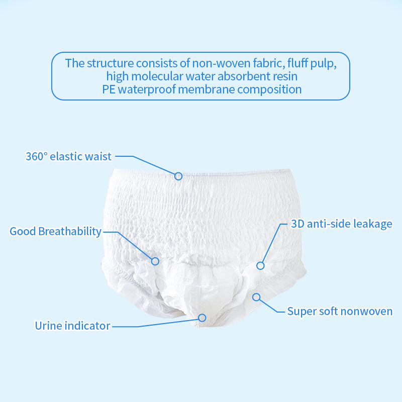 cheap factory price wetting diaper underwear large diaper XL thickening Adult pull-up pants for men and women