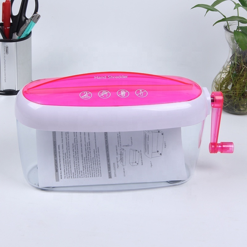 Safe and reliable exquisite workmanship functional plastic mini paper shredder