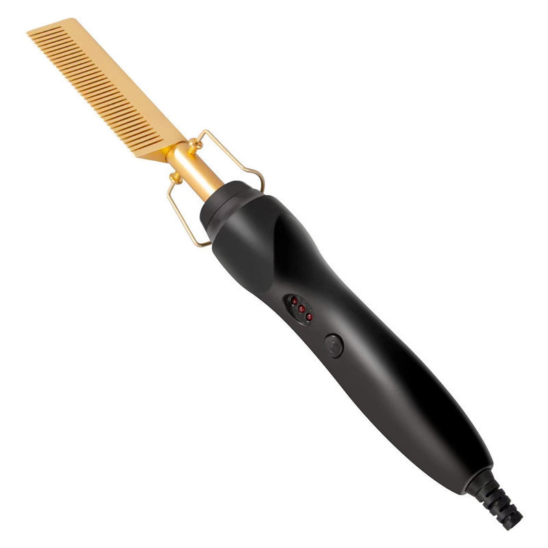 Explosion wet and dry electric heating copper comb straightener home perm curling iron curling comb