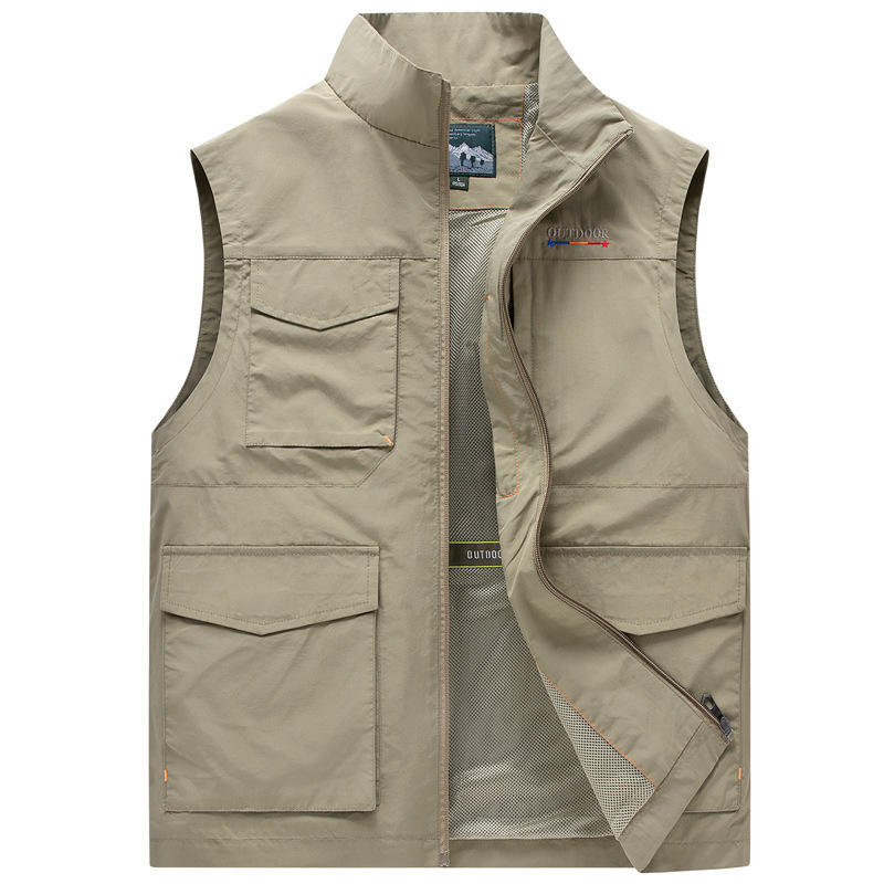 Multi Pockets Men's Waistcoat Outdoor Nylon Utility Hunting Camping Fishing Photography Journalist Vest With Mesh Lining Vest