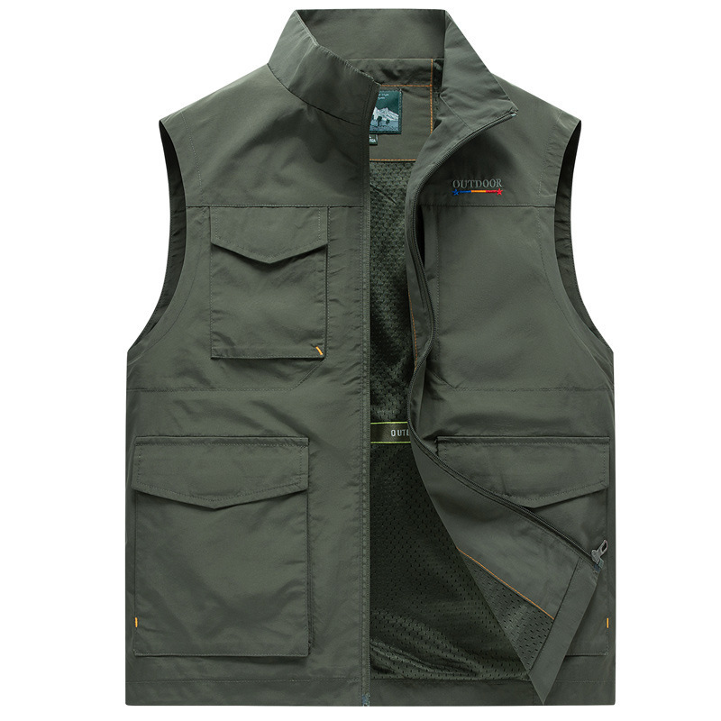 Multi Pockets Men's Waistcoat Outdoor Nylon Utility Hunting Camping Fishing Photography Journalist Vest With Mesh Lining Vest