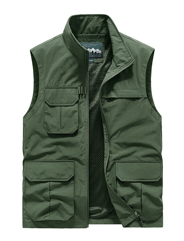 Custom Multi Pockets Utility Climbing Hunting Mesh Plus Size Men'S Vests & Waistcoats Gilet De Travail Homme Jacket Utility Vest