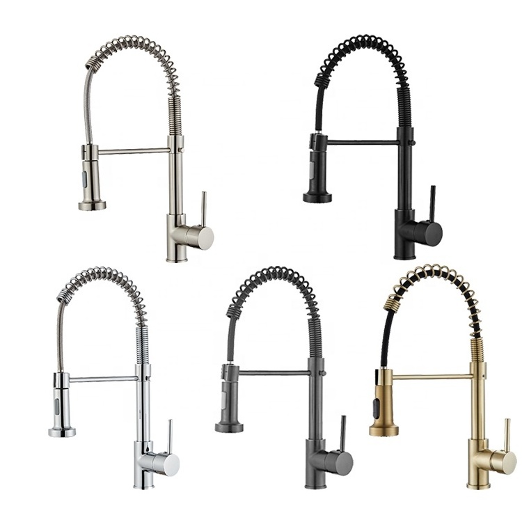 Single Handle Pull Down Kitchen Sink Faucet With Sprayer Pull Down Stainless Steel Kitchen Faucets Mixer