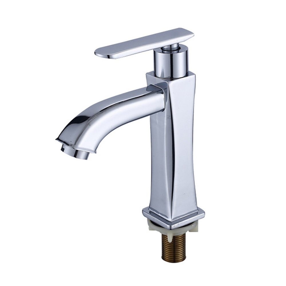 Cheap square bathroom design zinc single lever bathroom basin faucet high quality