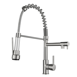 Brushed Nickel Pull Down Sprayer Single Handle Kitchen Sink Faucet 304 Stainless Steel Black and Gold Sale CLASSIC Core