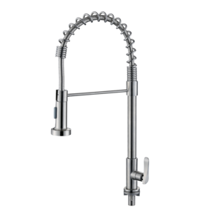 Single cold  Commercial Style Sturdy Spring Single Handle Pull Down Kitchen Sink Faucet with Sprayer, Pull Out Kitchen Faucet