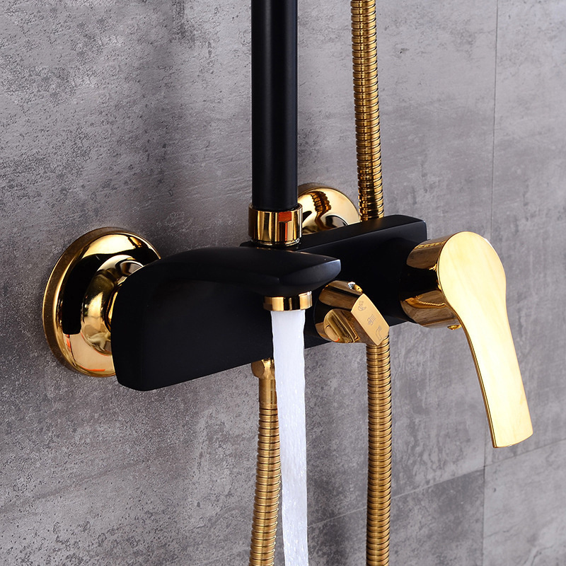 High quality Brass bathroom Shower set New design Wall Mount Rain Shower Set white/Black gold Bathroom Bath Steam Shower Faucet