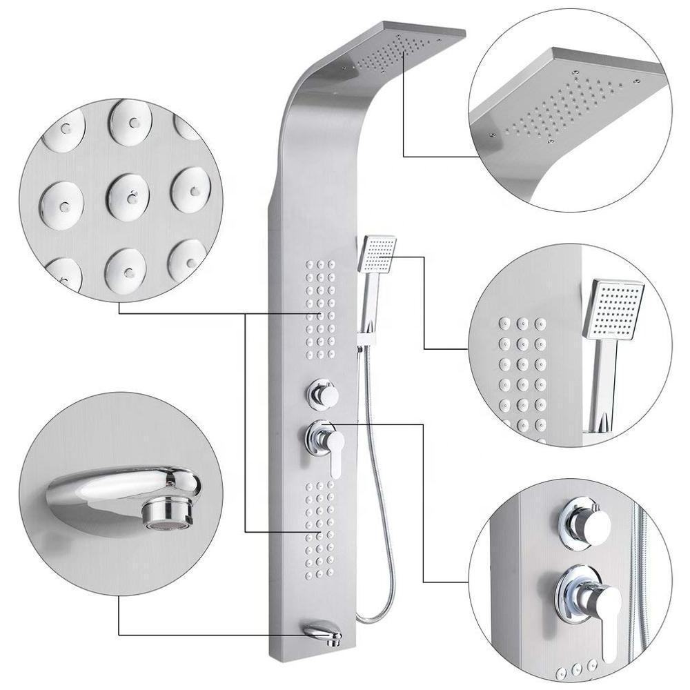 SUS304 Wall Mounted Shower   bathroom showers column panels manufacturer shower douche panel