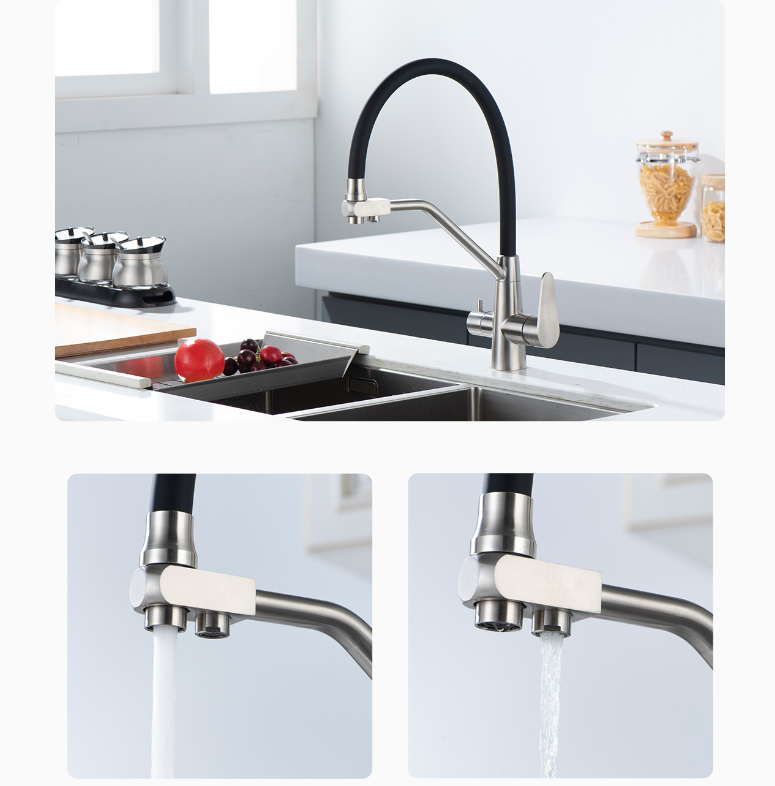 High Quality Deck Mounted 304 Stainless Steel 360 Degree Rotate Kitchen Filter Drinking Pure Water Faucet