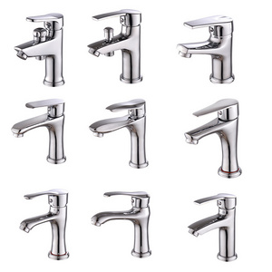 New Design Modern Tap Bathroom Mixer Brass Basin Faucet With Shower Head Single Hole Deck Mounted Washing Tap