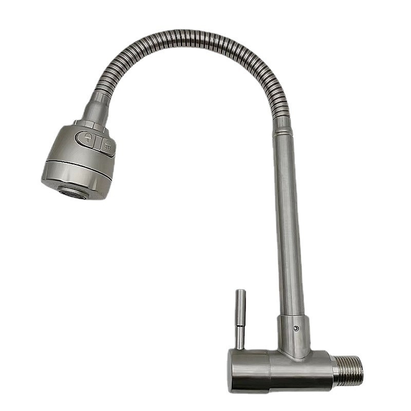 Fashion Design Single Lever Pull Down Flexible Wall Mounted 304ss Stainless Steel Kitchen Faucet Sink Mixer