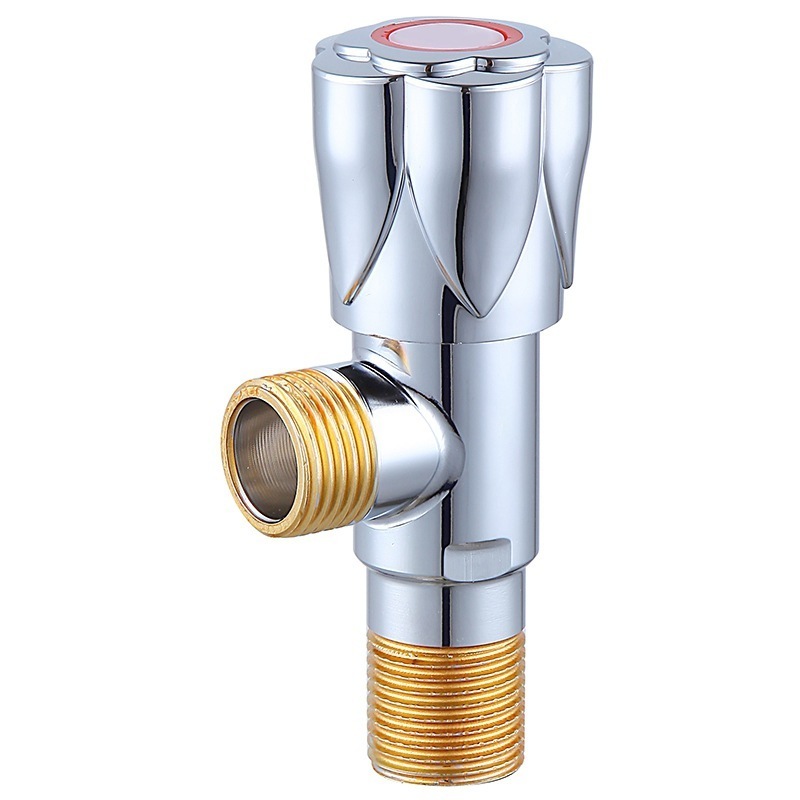 Good Quality Bathroom Toilet Chrome Water Stop Angle Valve 1/2 90 Degree Brass Double Outlets Angle Valve