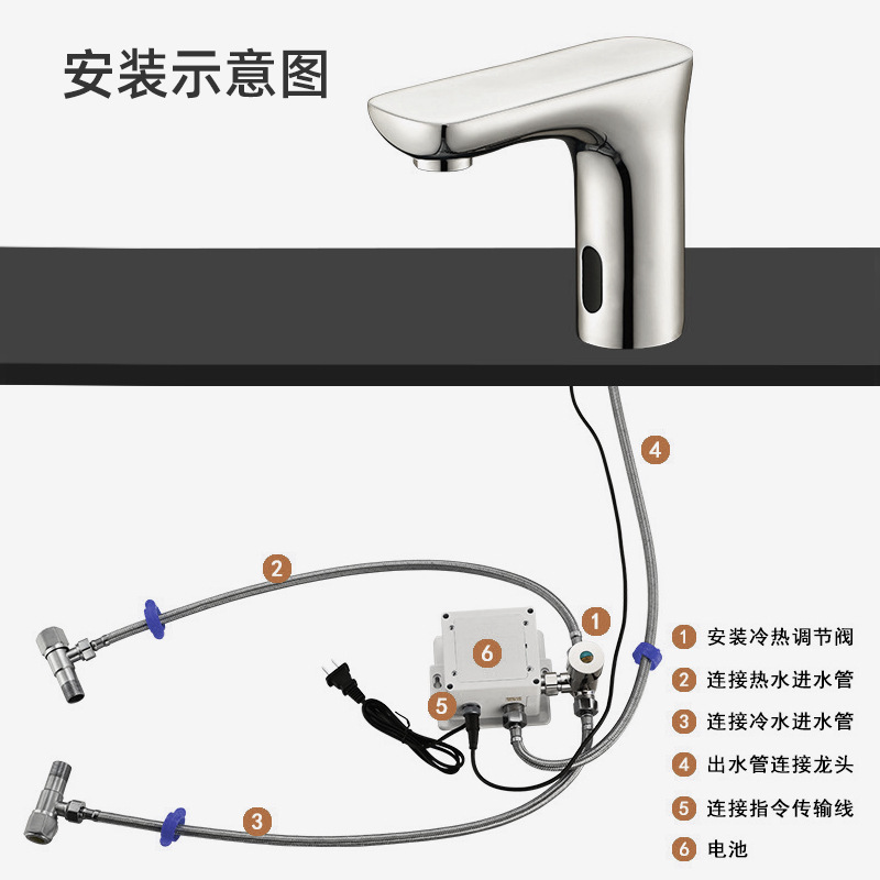 Commercial Intelligent Touchless Induction Vanity Faucet Automatic Hand Wash Smart Motion Sensor Bathroom Basin Faucet