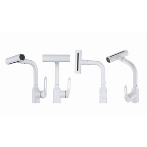 Modern New Design Rain Kitchen Faucets White Kitchen Mixer Tap Brass Rainfall Kitchen Sink Water Faucet