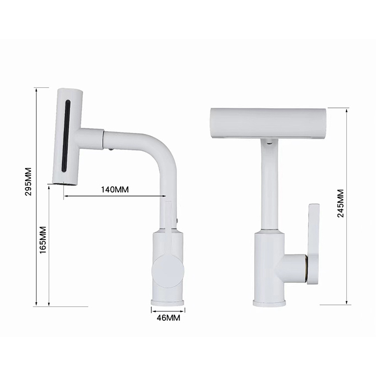 Modern New Design Rain Kitchen Faucets White Kitchen Mixer Tap Brass Rainfall Kitchen Sink Water Faucet