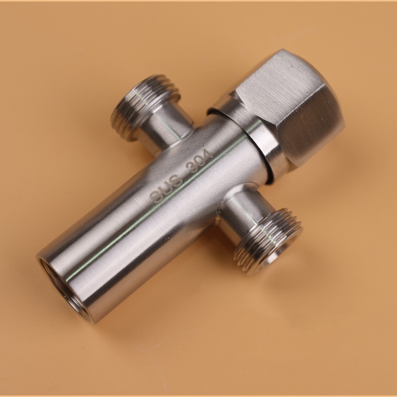 304 Stainless Steel Hexagonal Triangle Valve Water Heater Toilet Water Inlet Stop Valve Hot And Cold Copper Core Triangle Valve