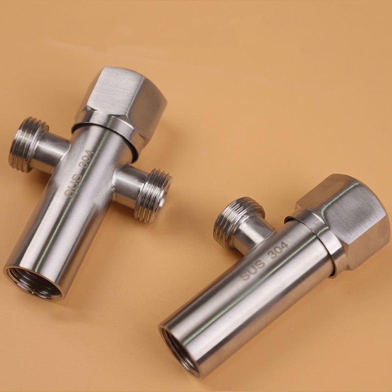 304 Stainless Steel Hexagonal Triangle Valve Water Heater Toilet Water Inlet Stop Valve Hot And Cold Copper Core Triangle Valve