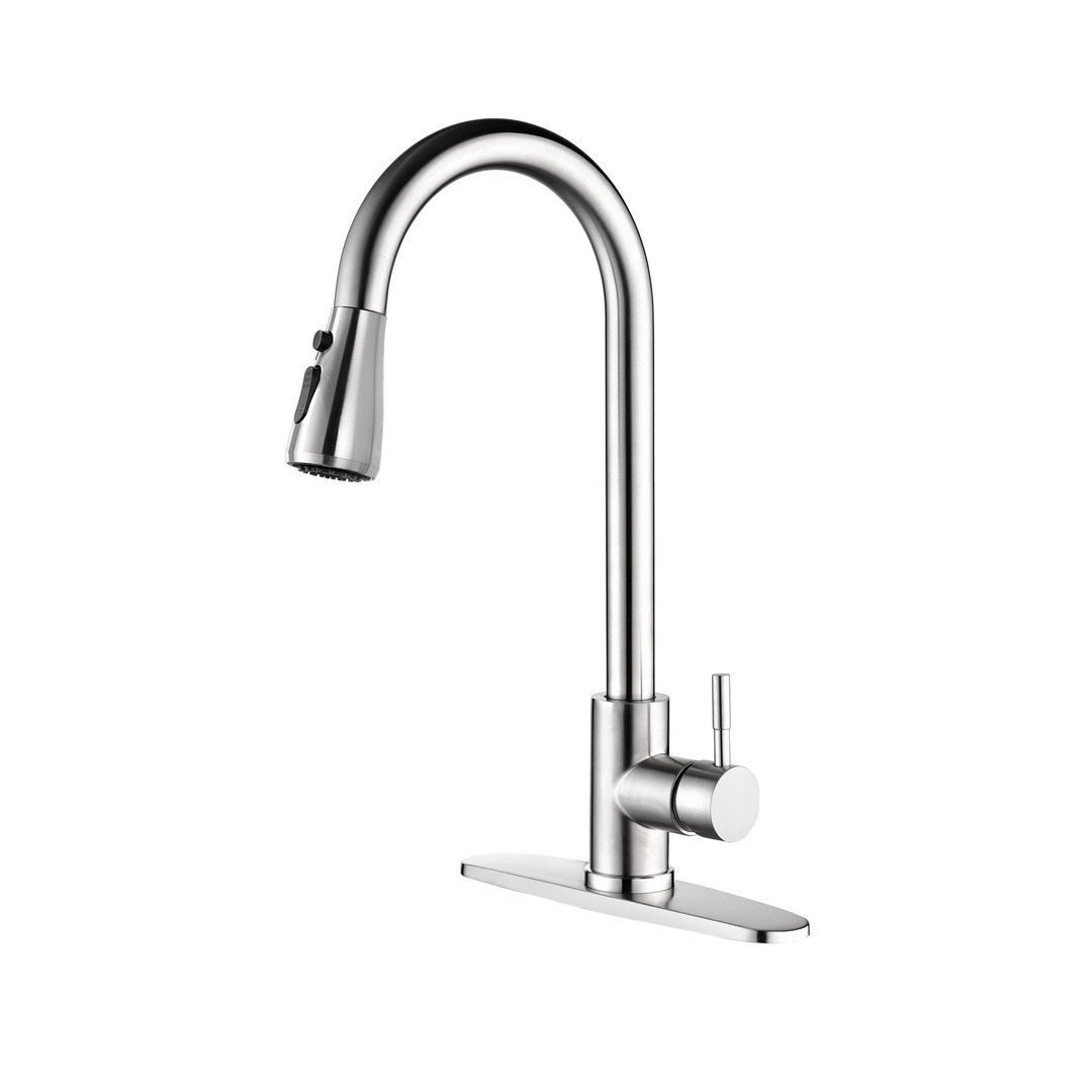 Single Lever Pull Down Tapstainless Steel Ceramic Cartridge Kitchen Faucet