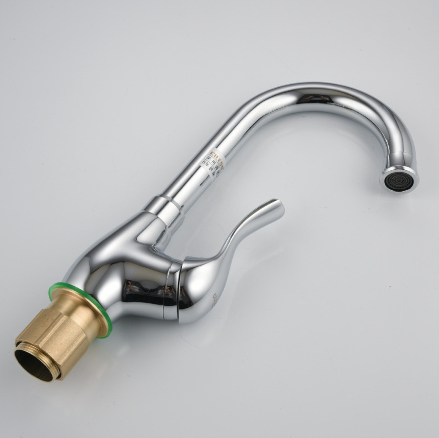 Factory Direct Brass Material High Quality Polished Silver Plating Water Kitchen Sink Spray Faucet Hot and Cold Taps