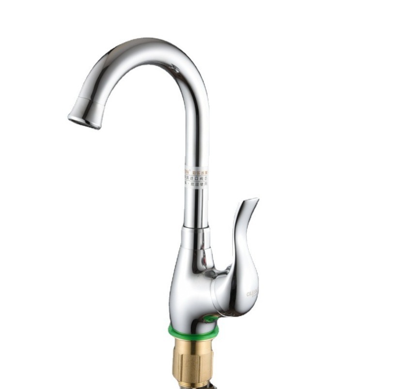 Factory Direct Brass Material High Quality Polished Silver Plating Water Kitchen Sink Spray Faucet Hot and Cold Taps