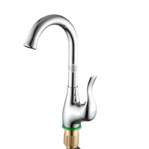 Factory Direct Brass Material High Quality Polished Silver Plating Water Kitchen Sink Spray Faucet Hot and Cold Taps