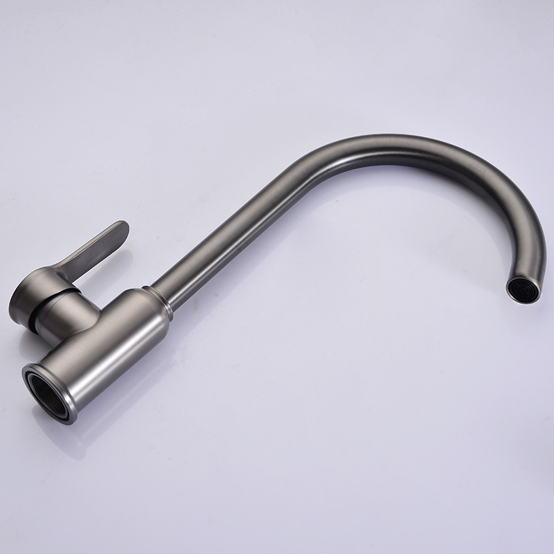 Factory Wholesale Stainless Steel Gun Grey Kitchen Faucet Goose Neck 360 Degrees Rotating Sink Faucets Hot And Cold Water Tap