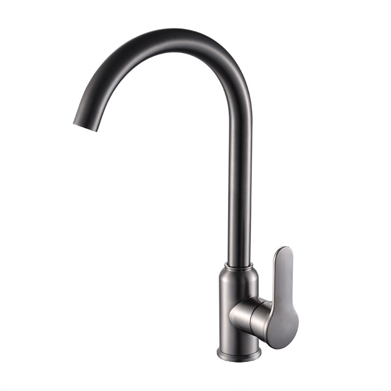 Factory Wholesale Stainless Steel Gun Grey Kitchen Faucet Goose Neck 360 Degrees Rotating Sink Faucets Hot And Cold Water Tap