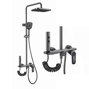 Stylish Bathroom Piano Key High Pressure Shower Set Wall Mounted All Inclusive Atmosphere Light Bathroom Shower Faucet