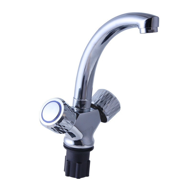 Hot Sales Modern Contemporary Kitchen Faucets Dual Handles Chrome Taps Hot and Cold Water Mixer Bathroom Faucet