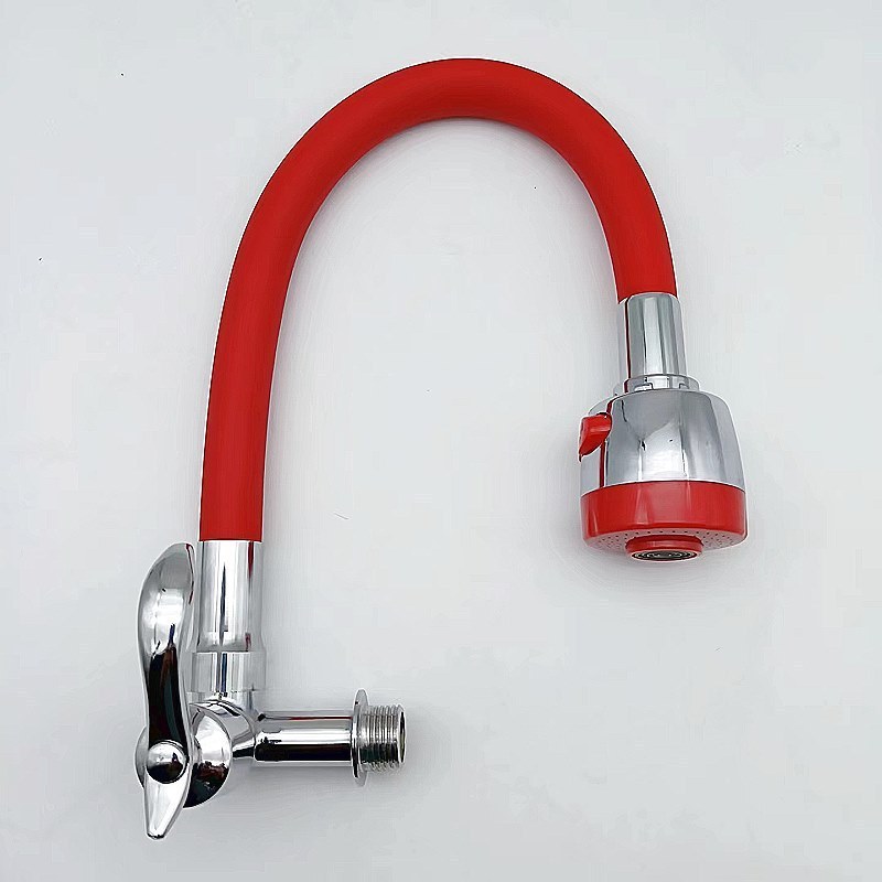 High Quality Zinc Alloy Cold Water Wall Mount Faucets Color Flexible Hose Kitchen Sink Faucet