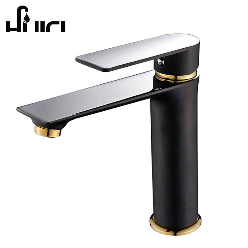 Modern design of black and gold bathroom faucets and brass bathroom faucets