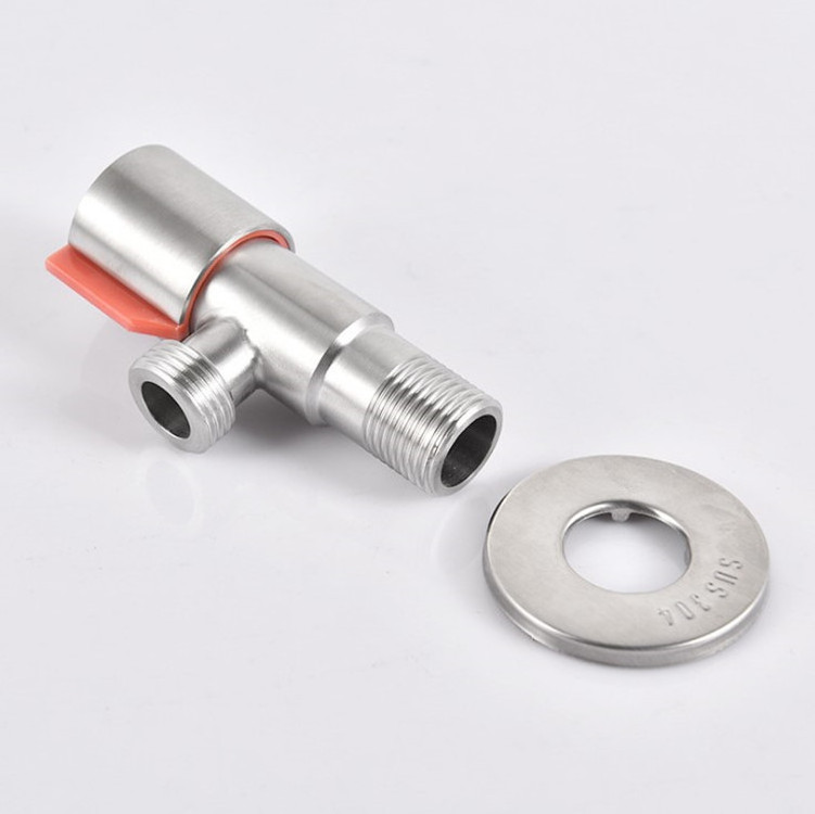 G1/2 angle stop valve 304 stainless steel brushed nickel valve