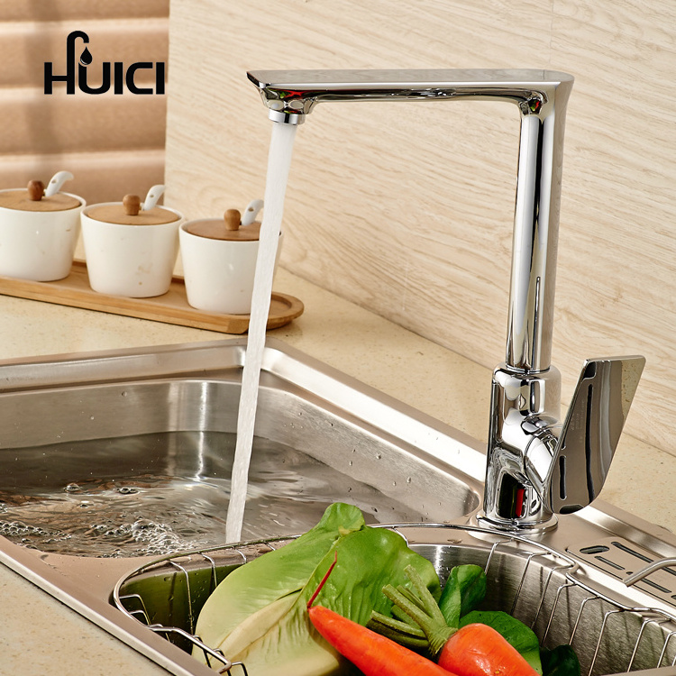 Hot Sale Deck Mounted bathroom hot and cold water kitchen faucet chrome brass deck mount kitchen faucets