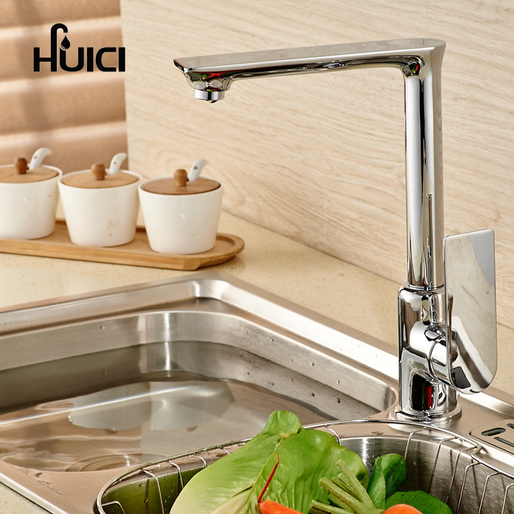 Hot Sale Deck Mounted bathroom hot and cold water kitchen faucet chrome brass deck mount kitchen faucets