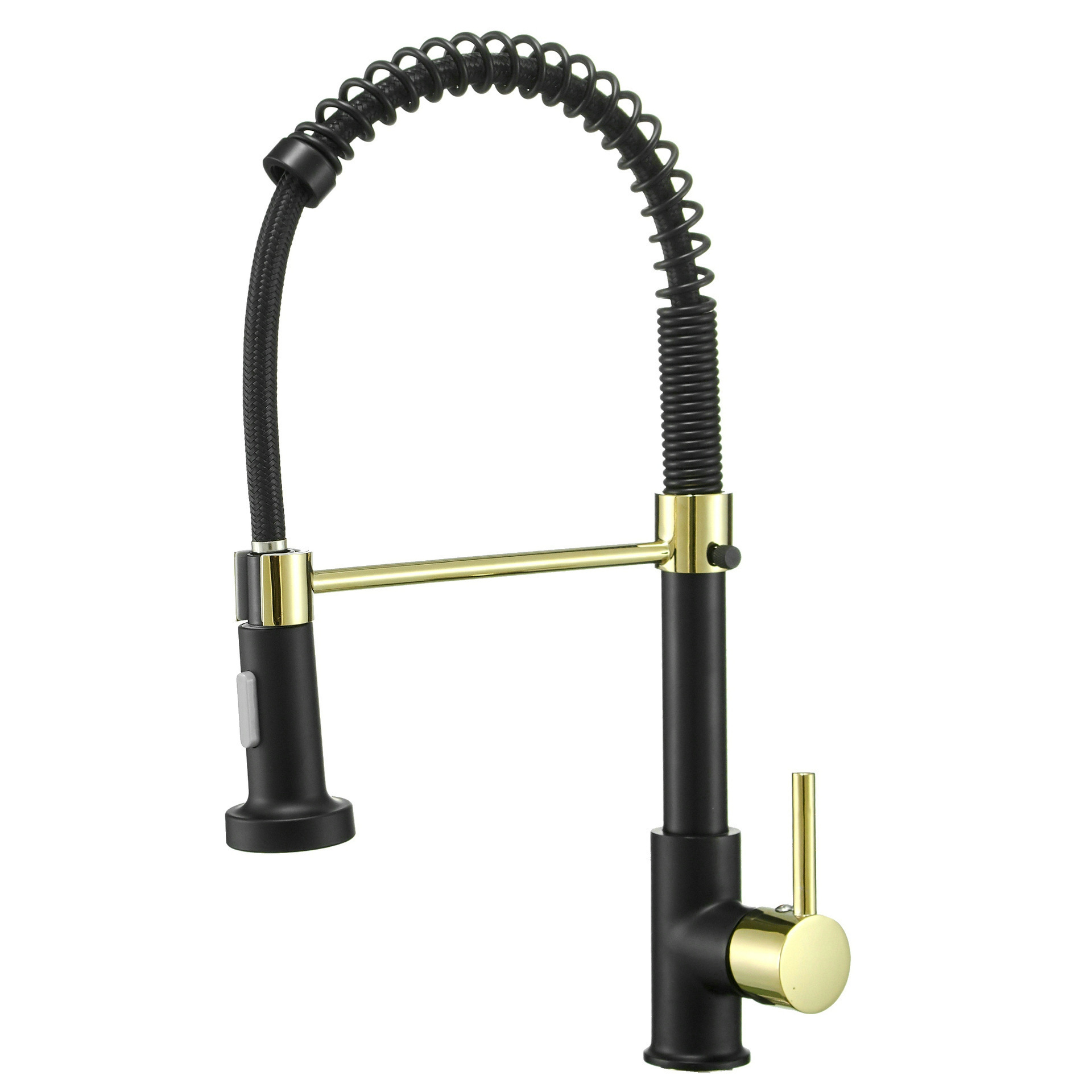 American Spring Stainless  with Pull Down Sprayer Deck Mounted Single Handle Single Lever Brass Body Pull Out Kitchen Faucet