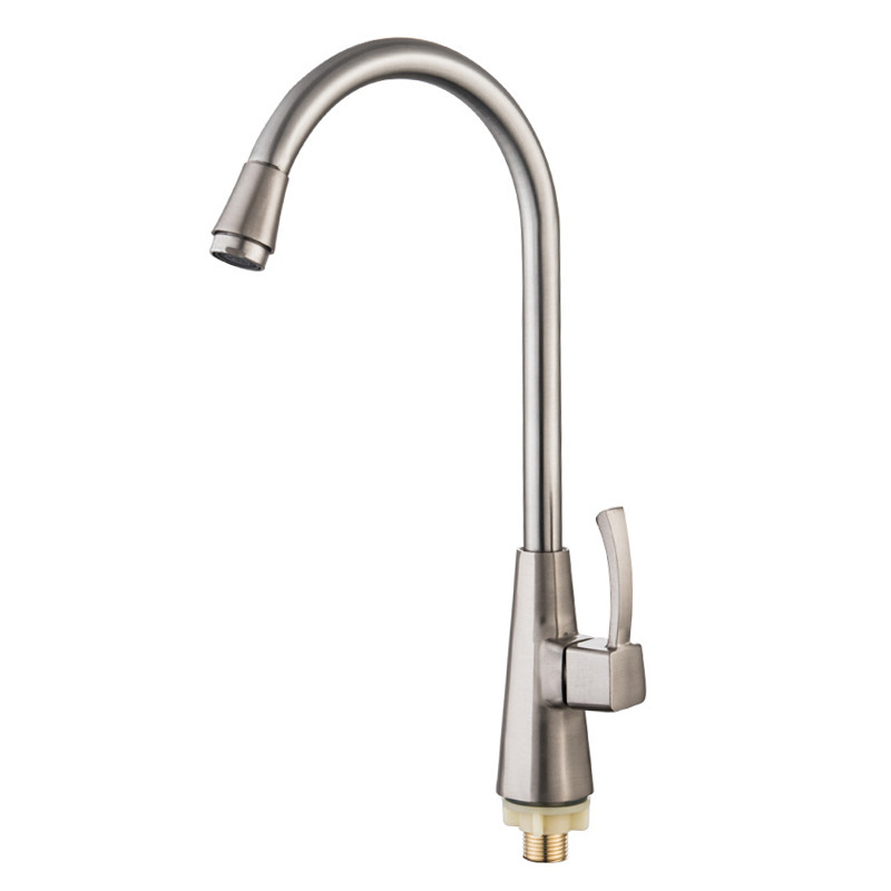 kitchen Wire drawing  sink tap single hole single handle cold water pull out faucet wall mounted zinc body kitchen faucet