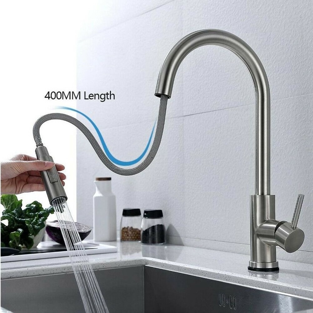 Industrial standard long neck mixing pull-out kitchen faucet