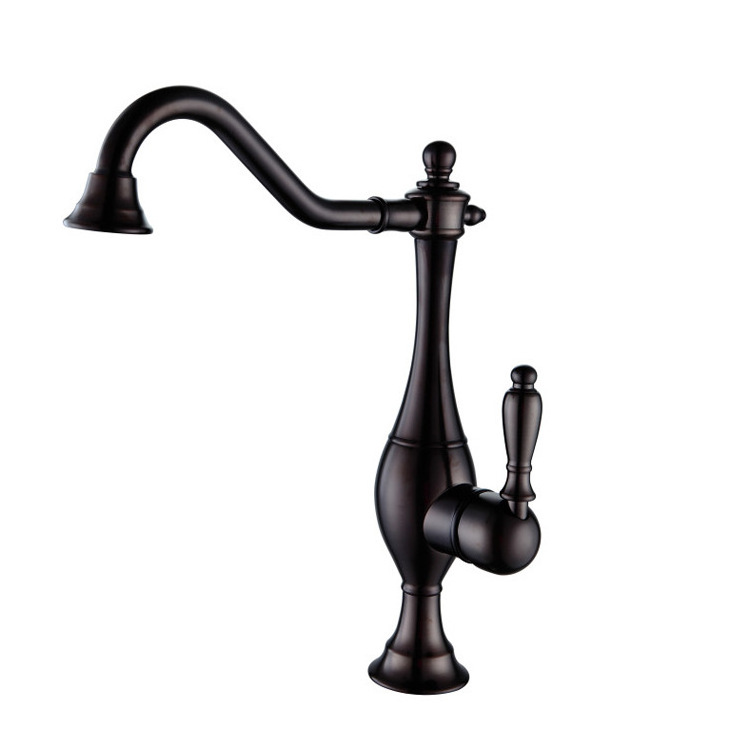 Classic European style kitchen retro black tap faucet,single handle hot and cold water mixer kitchen sink tap faucet