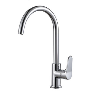 High Quality Sanitary Ware Stainless Steel Hot and Cold Single Handle Deck Mounted Sink Water Mixer Tap  Kitchen Faucet