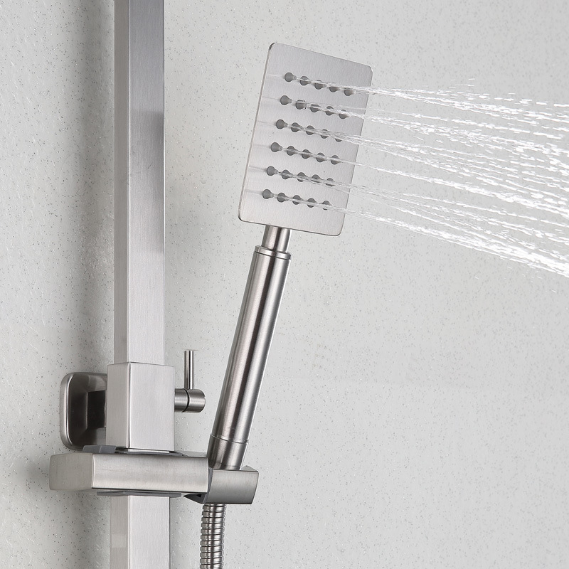 Rainfall wall mounted top shower and hand shower set 304 Stainless Steel Wall-mount Bath Tub Rain-style Shower Faucet